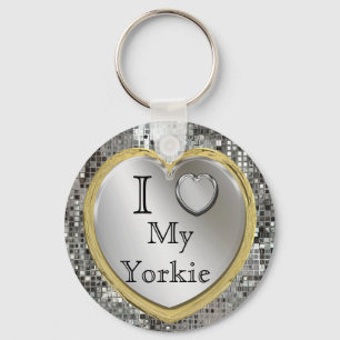 I Love My Yorkie Heart Keychain Schlüsselanhänger