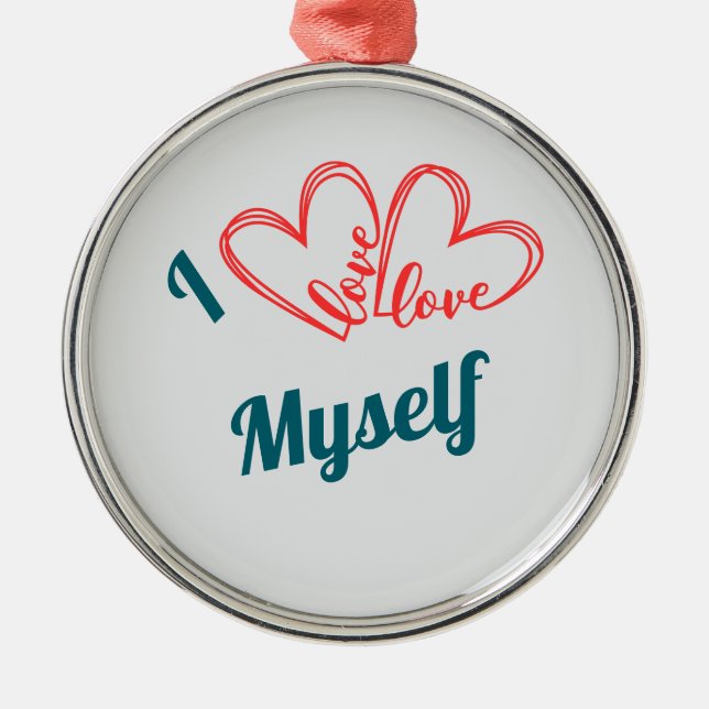 I Love Myself - Self-Care Button Ornament Aus Metall (Vorne)