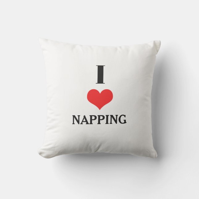 I Love Napping Red Heart Valentines Day Gift Favor Kissen (Vorderseite)