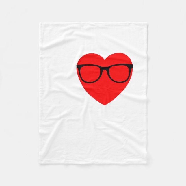 I Love Nerds Gles Funny Heart Valentines Gift Men  Fleecedecke (Vorderseite)