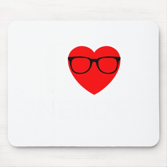 I Love Nerds Gles Funny Heart Valentines Gift Men  Mousepad (Vorne)