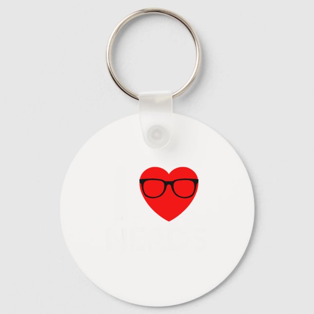 I Love Nerds Gles Funny Heart Valentines Gift Men  Schlüsselanhänger (Vorderseite)