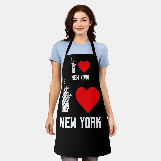 I Love New York Heart T‑Shirt Design Schürze (Getragen)