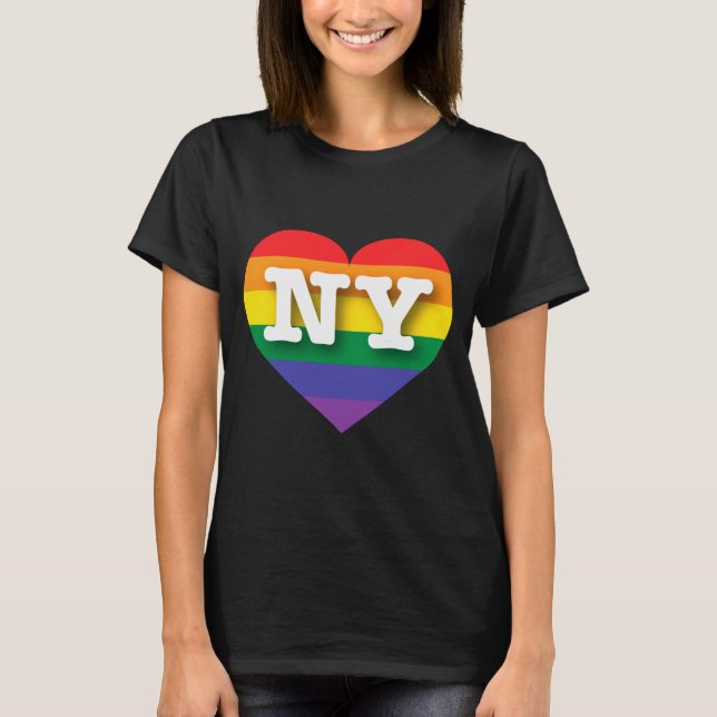 I Love New York Rainbow Heart  T-Shirt (Vorderseite)