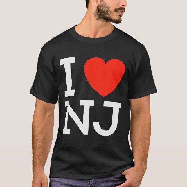 I Love Nj - Heart T Shirt For New Jersey Lovers  (Vorderseite)