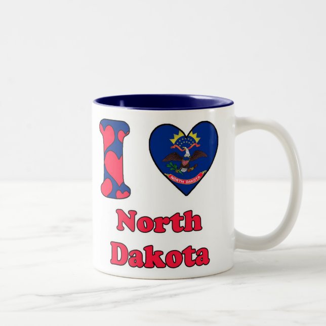 I love North Dakota Zweifarbige Tasse (Rechts)