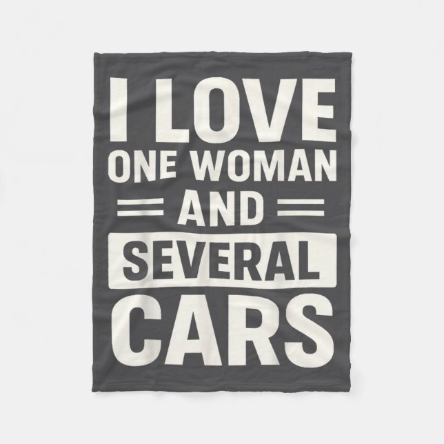 I Love One Woman And Several Funny Car Lover Husba Fleecedecke (Vorderseite)