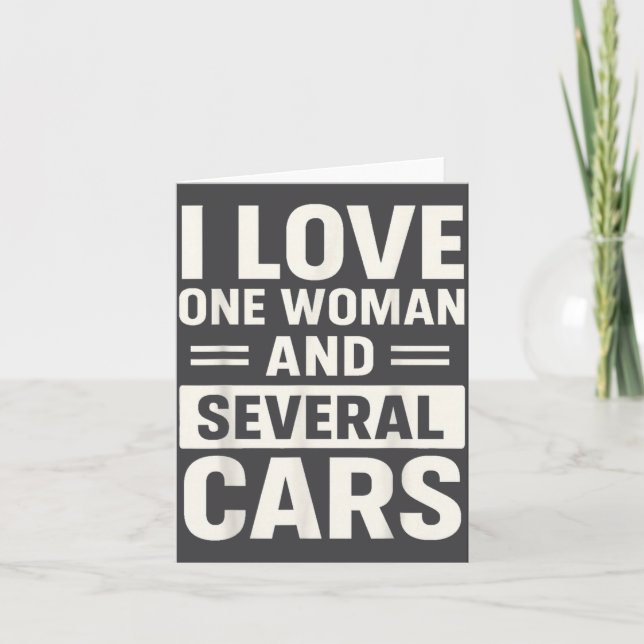 I Love One Woman And Several Funny Car Lover Husba Karte (Vorderseite)