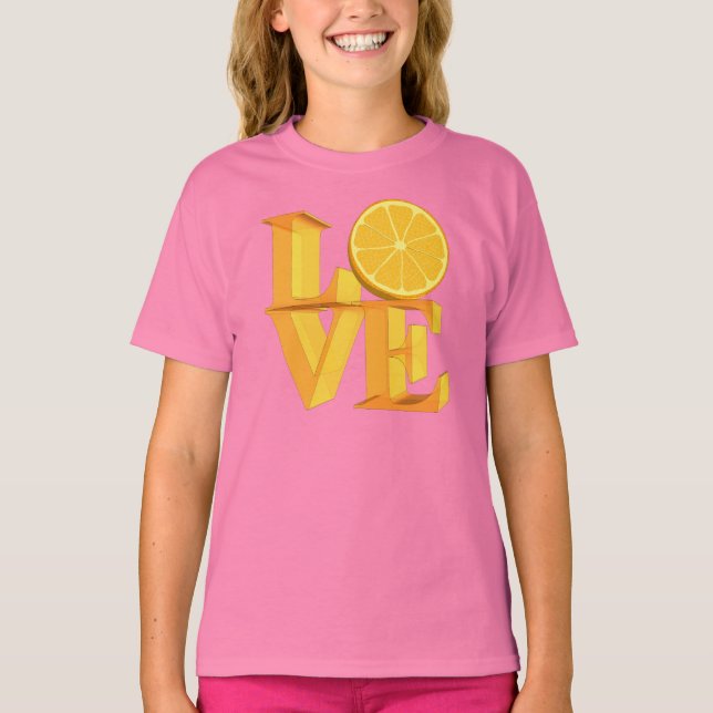 I LOVE ORANGE(TANGERINE/MANDARIN) T-Shirt (Vorderseite)