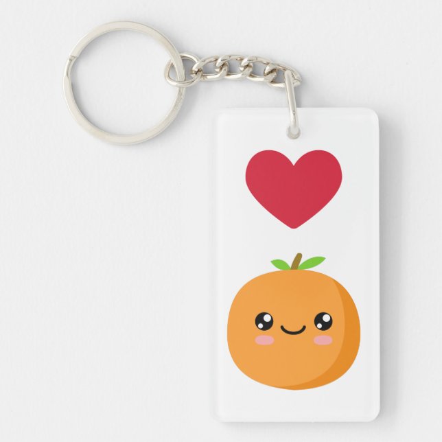 I love Orangen Schlüsselanhänger (Vorderseite)