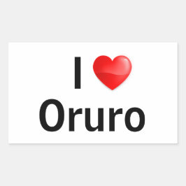 I love Oruro Rechteckiger Aufkleber