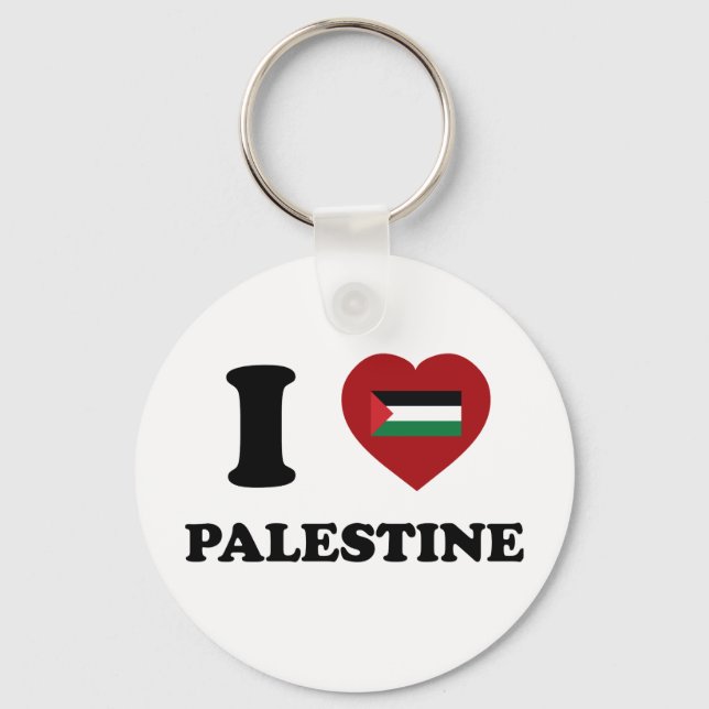 I Love Palestine Schlüsselanhänger (Vorderseite)