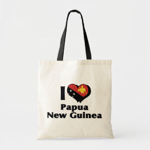 I Love Papua New Guinea Flag Tragetasche