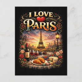 I Love Paris Postkarte