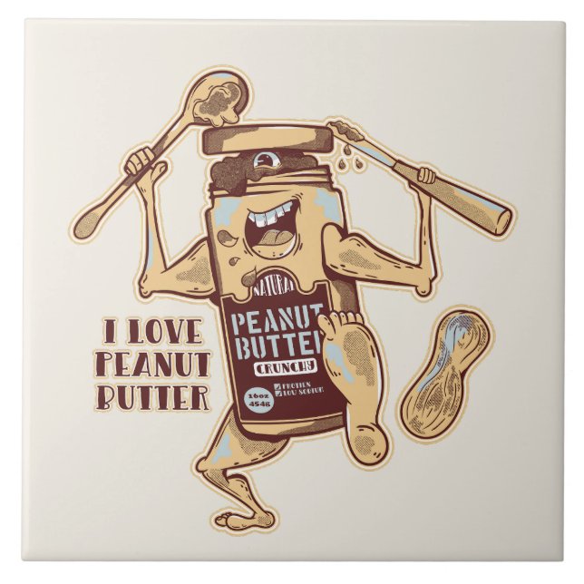 I LOVE PEANUT BUTTER FLIESE (Vorderseite)