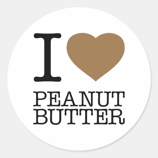I LOVE PEANUT BUTTER RUNDER AUFKLEBER (Vorderseite)