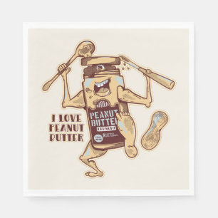 I LOVE PEANUT BUTTER SERVIETTE