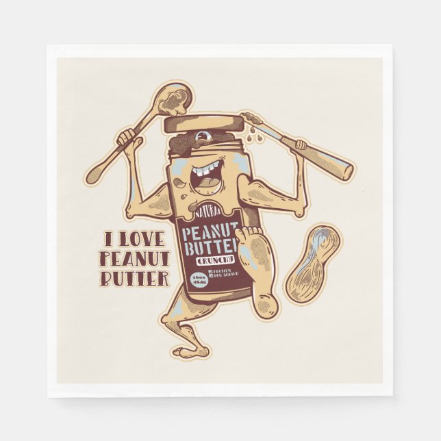 I LOVE PEANUT BUTTER SERVIETTE (Vorderseite)