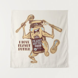 I LOVE PEANUT BUTTER WANDTEPPICH