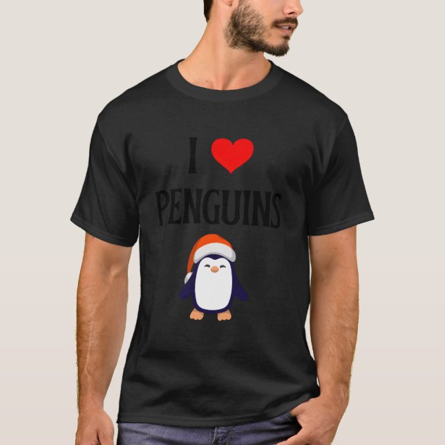 I Love Penguins I He Penguins Penguin Seabirds T-Shirt (Vorderseite)