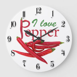 I love pepper große wanduhr