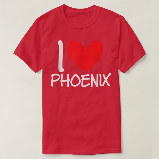 I Love Phoenix Name Personalized Men Guy BFF Heart T-Shirt (Design vorne)