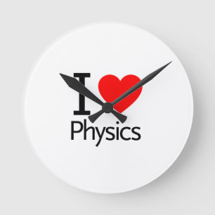 I Love Physics Runde Wanduhr