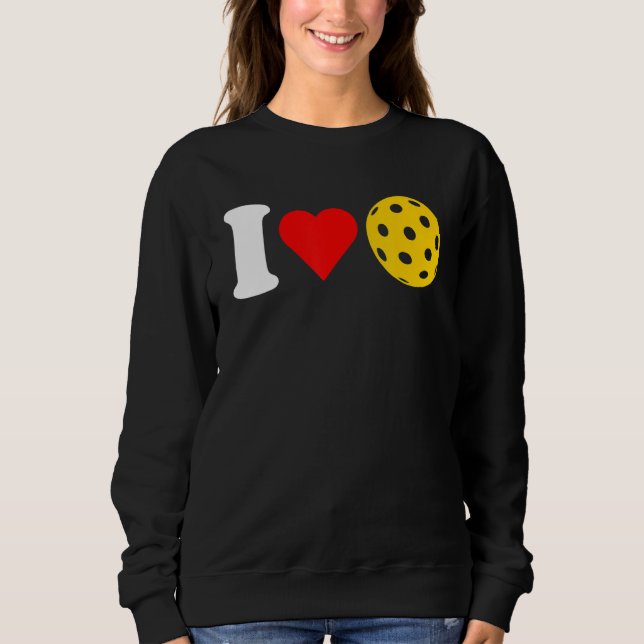 I Love Pickleball Paddleball Lover Red Heart Valen Sweatshirt (Vorderseite)