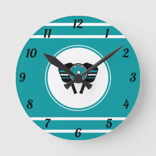 I Love Pickleball Trendy Racket Sport Sea Color Runde Wanduhr