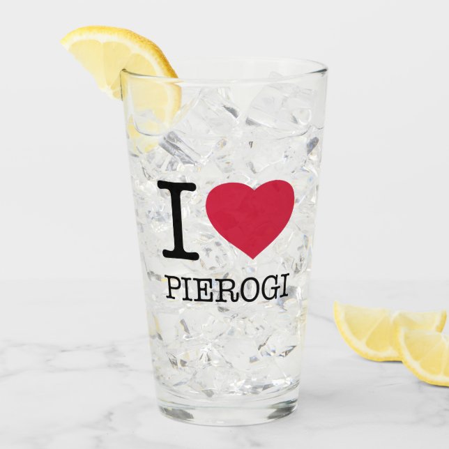 I LOVE PIEROGI GLAS (Vorderseite Ice)