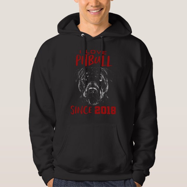 I love pitbull since 2018 hoodie (Vorderseite)