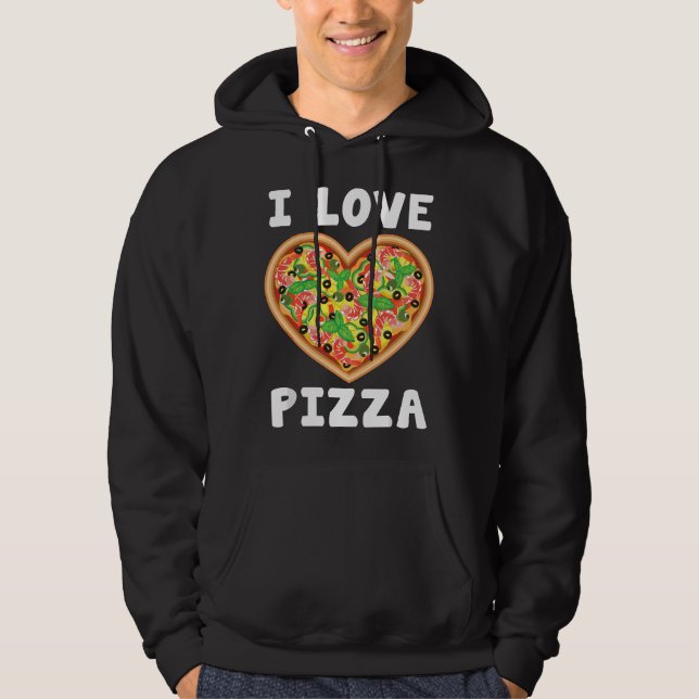 I Love Pizza Food Lovers Heart Gift Funny  Hoodie (Vorderseite)