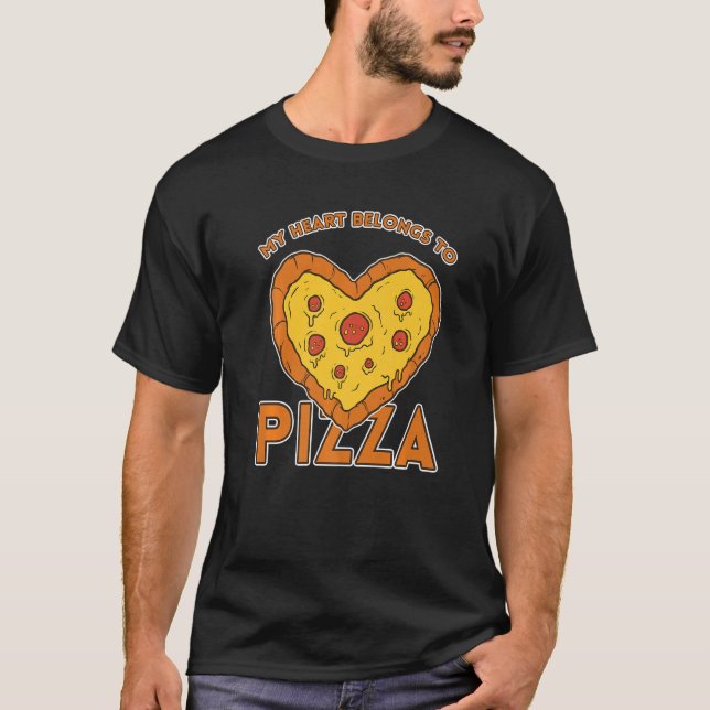 I Love Pizza Heart Valentines Day Premium_2 T-Shirt (Vorderseite)