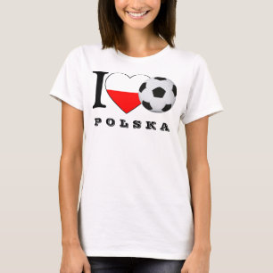 "I love Polska Soccer" Fußball Herz Polen Heart T-Shirt