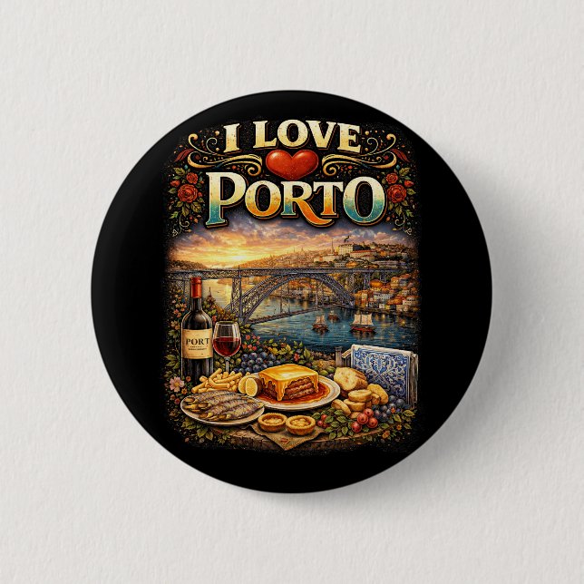 I Love Porto Button (Vorderseite)