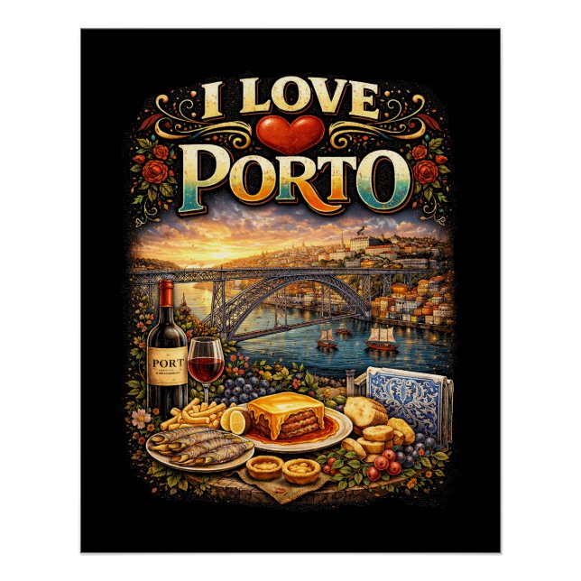 I Love Porto Poster (Vorderseite)