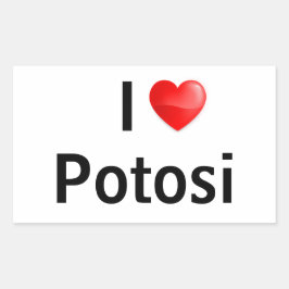 I love Potosi Rechteckiger Aufkleber