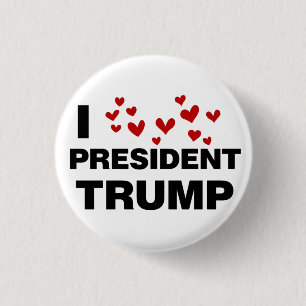 I Love President Trump Hearts Button