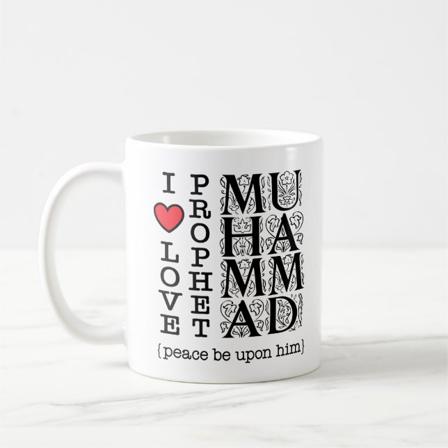I Love Prophet Muhammad ﷺ Islamic Gift for Muslims Kaffeetasse (Links)