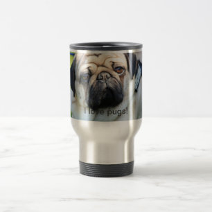 I love pugs cup reisebecher