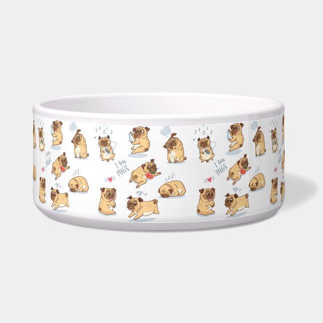 I Love Pugs Napf (Vorderseite)