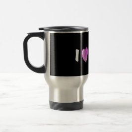 I Love Pugs Reisebecher