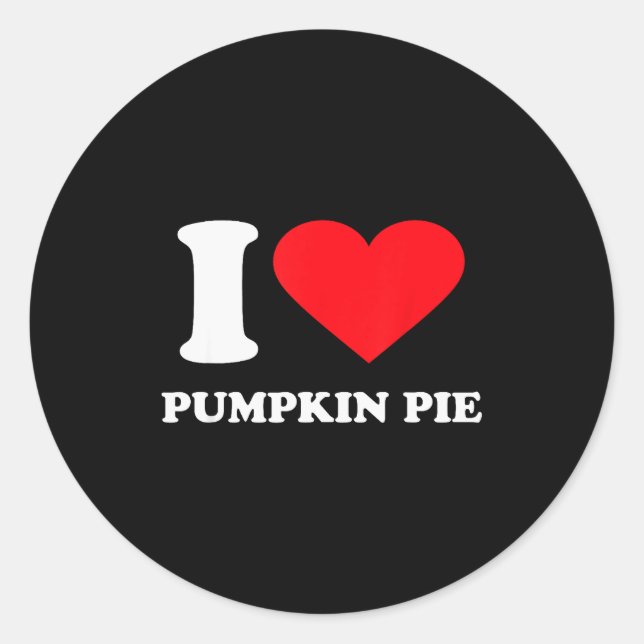 I Love Pumpkin E I Heart Pumpkin E  Runder Aufkleber (Vorderseite)