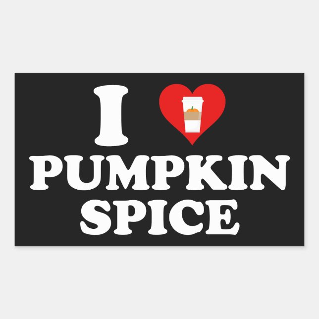 I Love Pumpkin Spice Rechteckiger Aufkleber (Vorderseite)