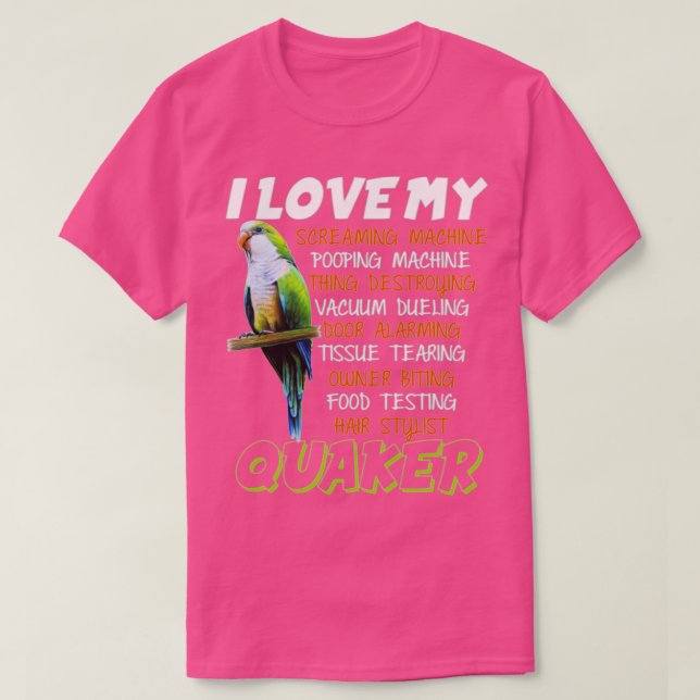 I Love Quaker Parrot Gift Funny Blue Quaker Lover  T-Shirt (Design vorne)