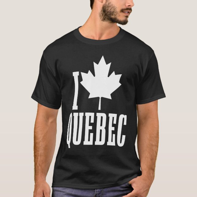 I Love Quebec Canada Maple Leaf Red Canadian Flag  T-Shirt (Vorderseite)