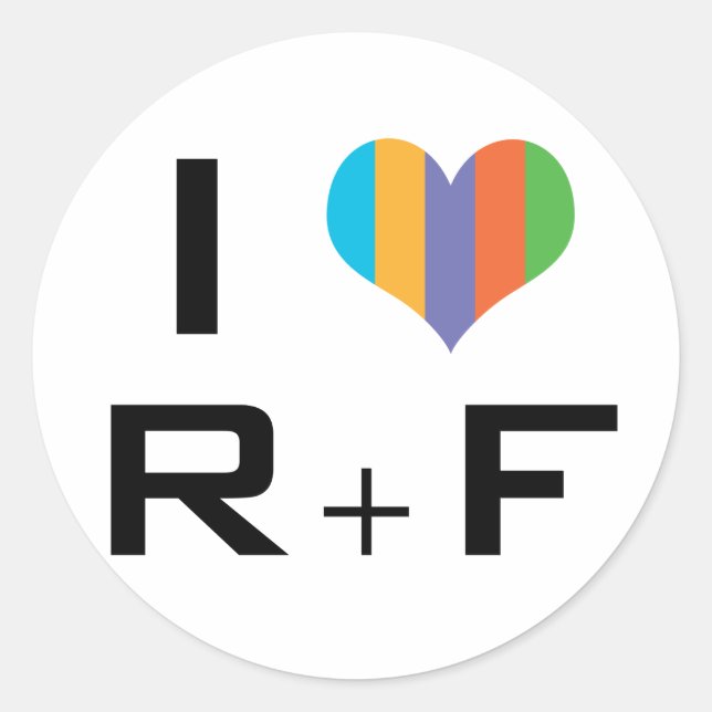 I love R+F Runder Aufkleber (Vorderseite)