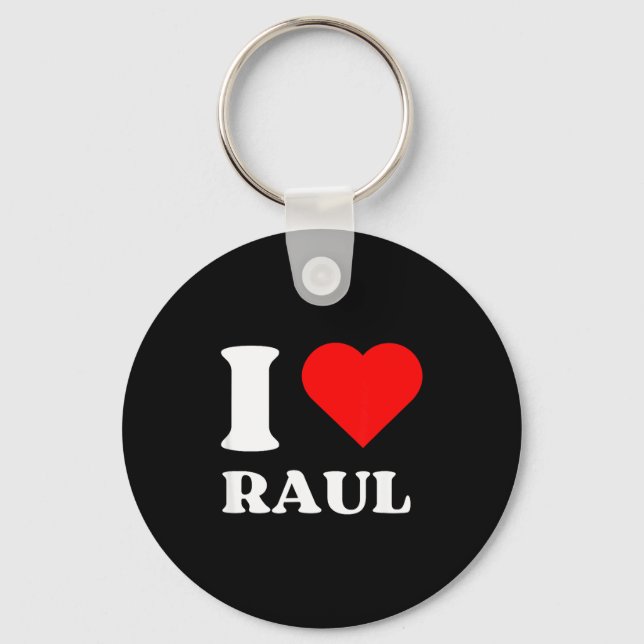 I Love Raul I Heart Raul Name Y2k Valentines Day  Schlüsselanhänger (Vorderseite)
