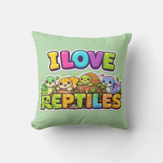 I Love Reptiles Cushion Pillow Kissen