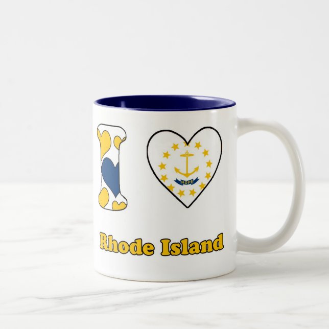 I love Rhode Island Zweifarbige Tasse (Rechts)